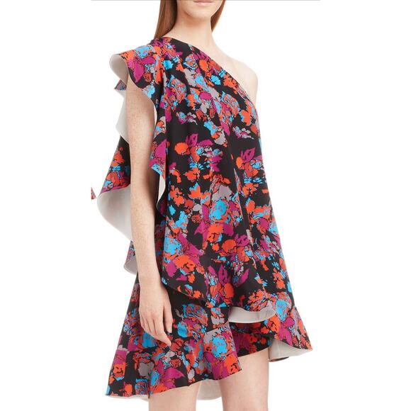 Givenchy Silk Floral One Shoulder Ruffle Dress Size EU 40 NWT Multicolor - Picture 8 of 12